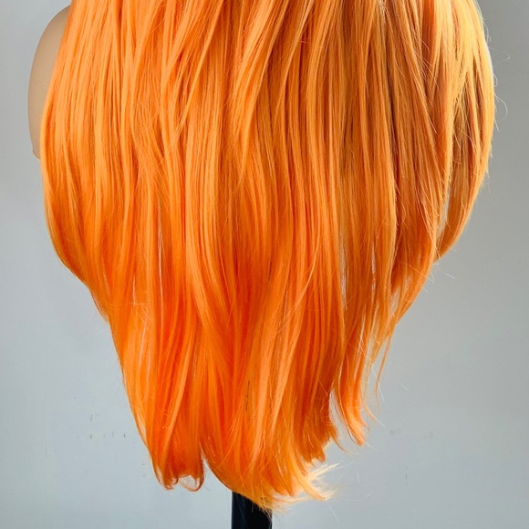 Long Orange Versatile 13x2.5 Lace Front Synthetic Wig for Cosplay or Everyday - Picture 14 of 14